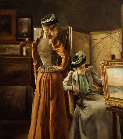 Visit to the Studio by Alfred Emile Stevens